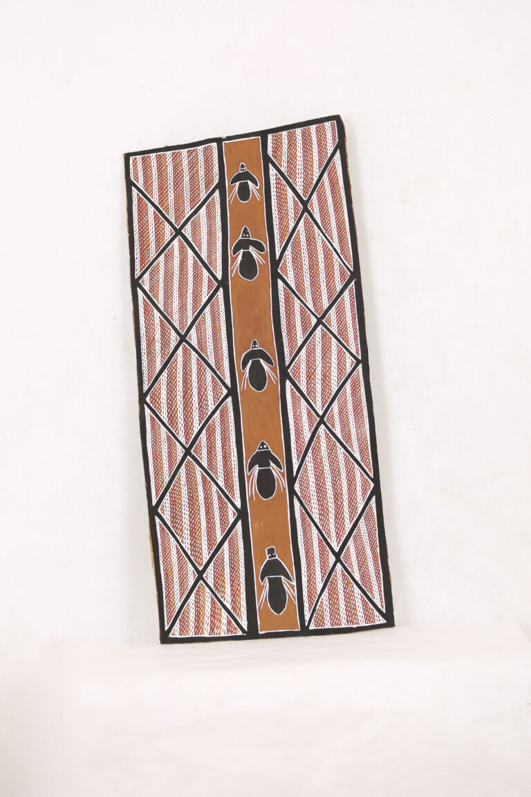 Yarrpanj (Honeybees) - Bark Painting - Hedley Brian