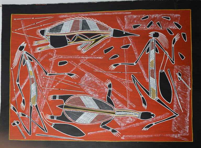 Ngarrbek & Ngalmangiyi (Echidna & Long Neck Turtle) - Painting -