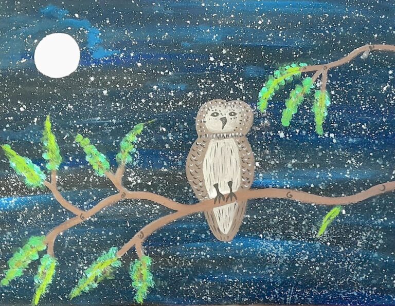 Dhurrukdhurruk. Owl - Painting - Karen Rogers