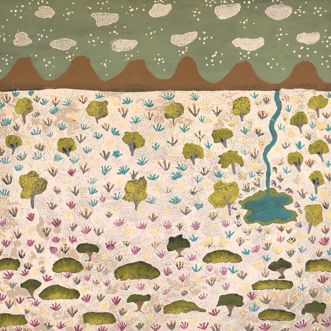 Susan Ngwarraye Philomac - Spring Creek - Painting - Susan  Ngwarraye Philomac