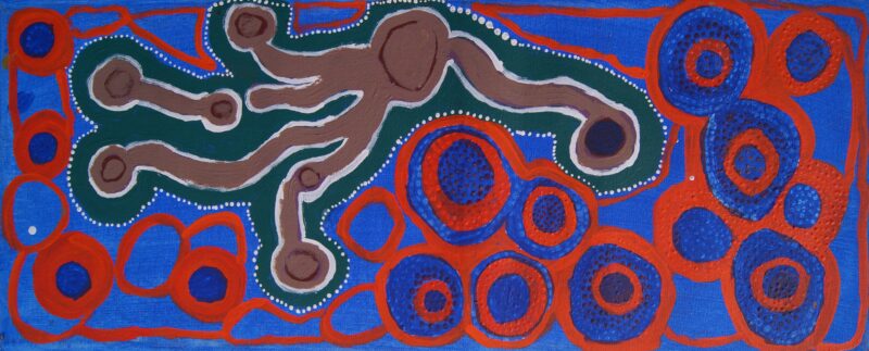 Two Men Dreaming - Wati Jarra - Painting - Elizabeth Nungarrayi Ross
