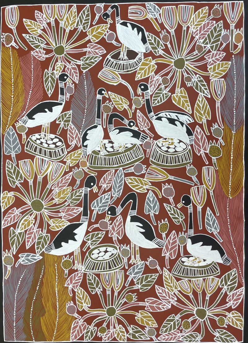 Gumang (Magpie Geese) - Painting - Joy  Burruna