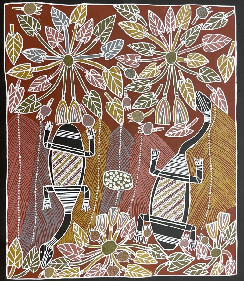 Ganalbingu  - Banda (Long Necked Turtle) - Painting - Joy  Burruna