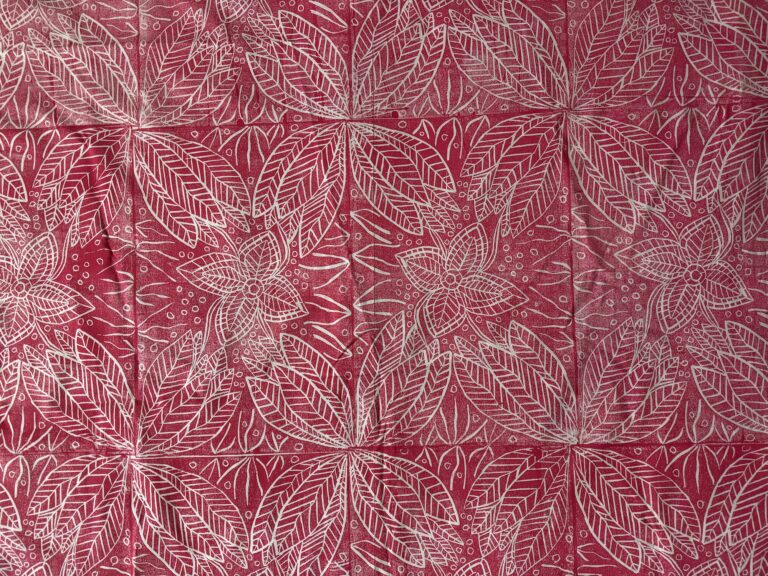 Wayuk (waterlily) - Lino Print Fabric - Tina Cooper