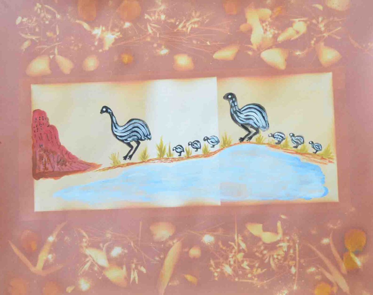 Emus and babies - Established Artists - Clara  Inkamala